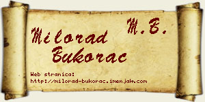 Milorad Bukorac vizit kartica